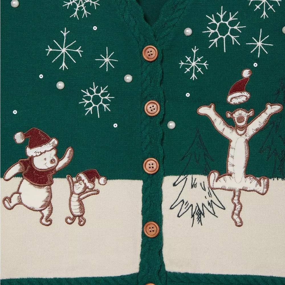 Disney Winnie the Pooh Winter Holiday Plus Size Cardigan Christmas BoxLunch - Picture 3 of 3